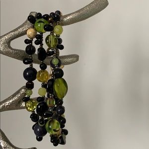 7.5” Black and green stone bracelet